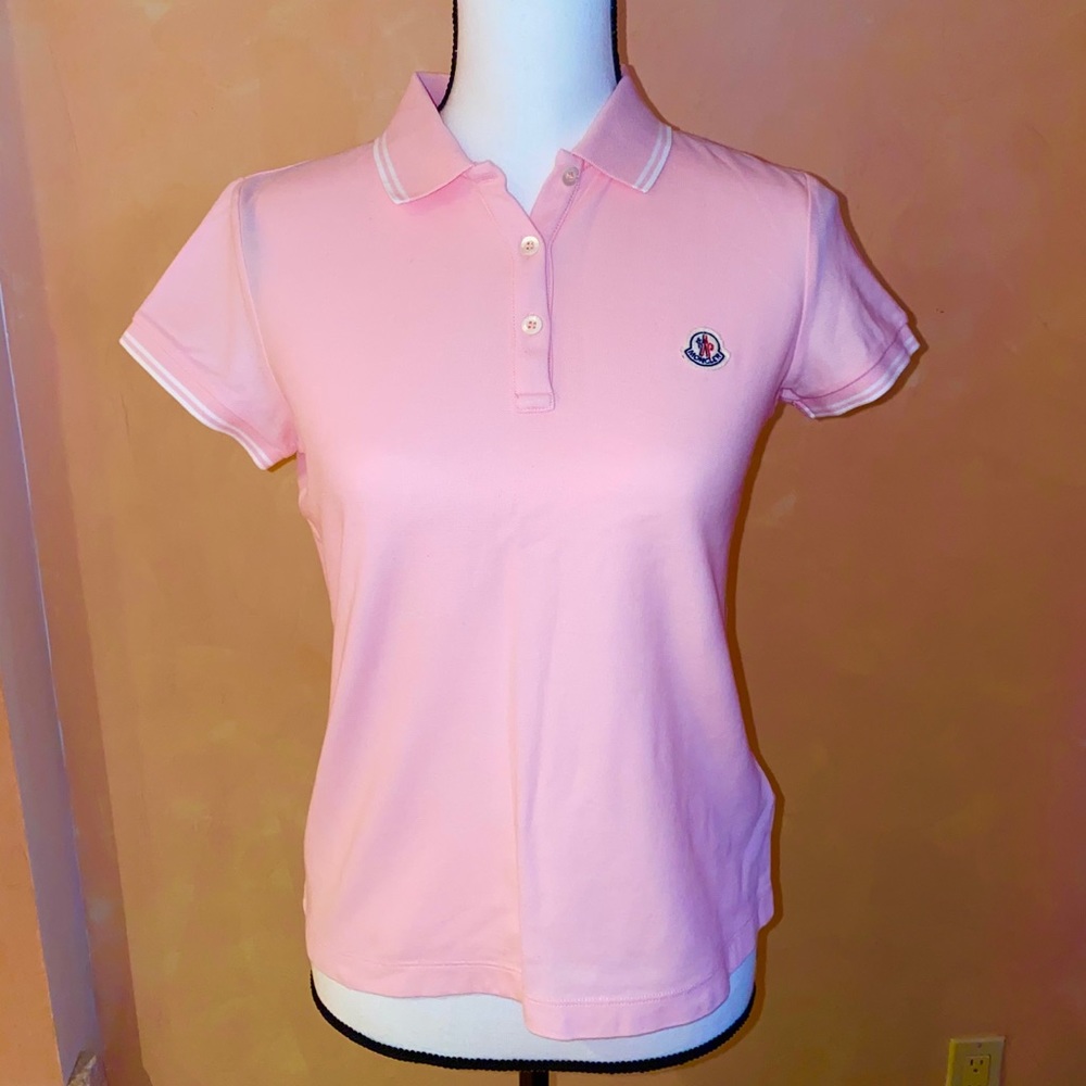Brand New Small Pink Moncler Collar T-Shirt
